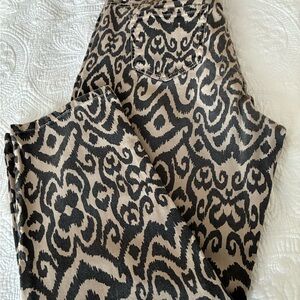 Jones New York Black and Tan Patterned Trousers